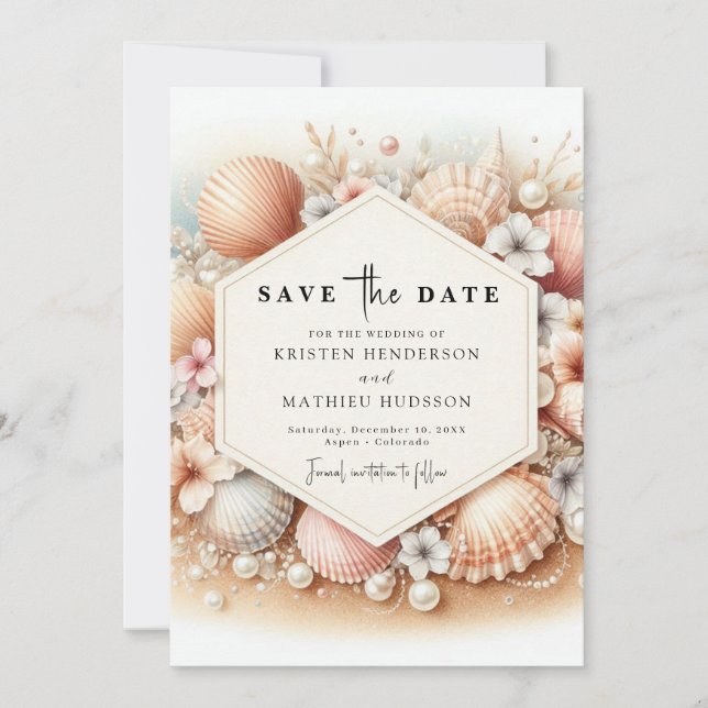 Reserve A Data Earthy Whimsical Beach Wedding (Frente)