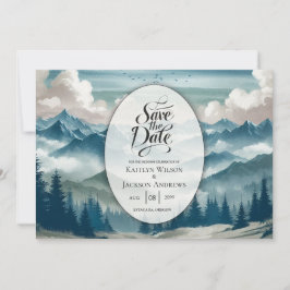 Reserve A Data Ecos Através dos Pinheiros Nebulosos Casamento