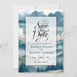 Reserve A Data Ecos Através dos Pinheiros Nebulosos Casamento