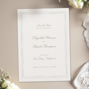 Reserve A Data Ecru Triplo Formal Elegante Clássico Moderno Casam