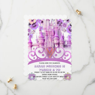 Reserve A Data Editável Quatro de Princesa 4 de Aniversário