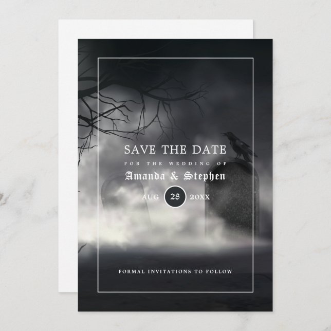 Reserve A Data Eerie Gothic Wedding Salvar Data (Frente/Verso)
