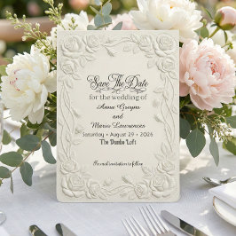Reserve A Data Efeito de Relevo em Creme Floral 3D Falso