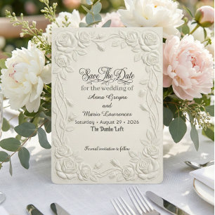 Reserve A Data Efeito de Relevo em Creme Floral 3D Falso