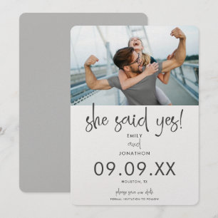 Reserve A Data Ela Disse Sim Foto De Cinza Moderna