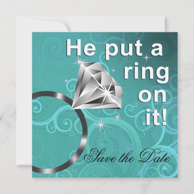 Reserve A Data Ele colocou um anel nele - Salve a Data (Frente)