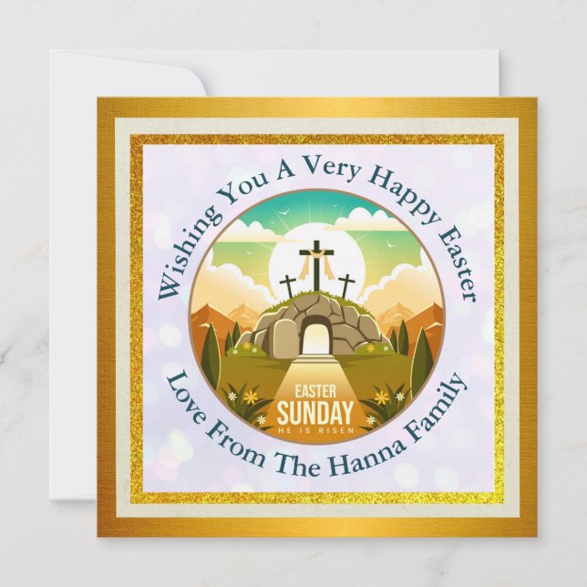 Reserve A Data Ele é Risen e Celebração da Ressurreição domingo (Frente)