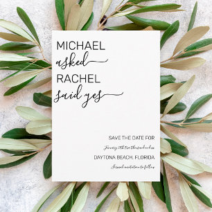 Reserve A Data Ele Perguntou Que Ela Disse Sim Casamento Branco B