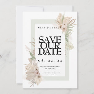 Reserve A Data elegância boêmia floral verde casamento