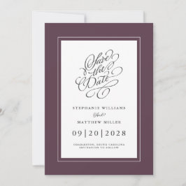 Reserve A Data Elegância Casamento Chic Tendência Roteiro Malva S