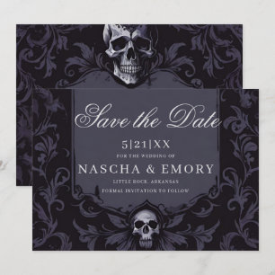 Reserve A Data Elegância Gótica Purple Boho Skull Salvar Data