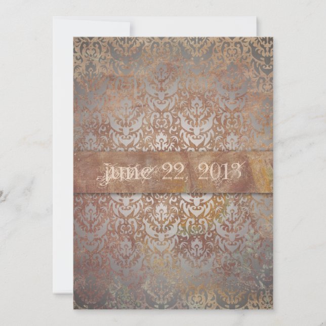Reserve A Data Elegância Italiana Tuscana Vintage Damask (Frente)