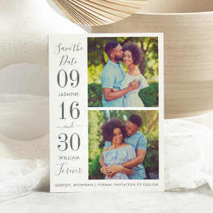 Reserve A Data Elegância Moderna Fotografia de Casamento Cinza Ca