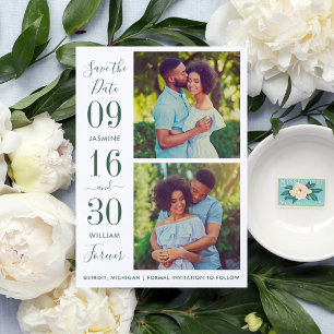 Reserve A Data Elegância Moderna Fotografia de Casamento Verde Es