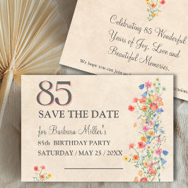 Reserve A Data Elegant 85th Birthday - Wildflower Design 85 Years