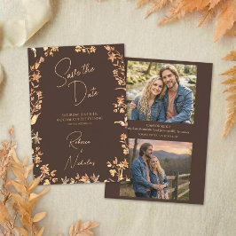 Reserve A Data Elegant Autumn Copper Wildflowers Script 2 Photo