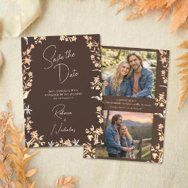 Reserve A Data Elegant Autumn Copper Wildflowers Script 2 Photo