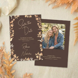 Reserve A Data Elegant Autumn Copper Wildflowers Script Photo