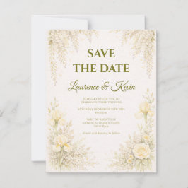 Reserve A Data Elegant Botanical Wedding Save the date