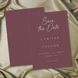 Reserve A Data Elegant Burgundy Wine Minimalist Wedding