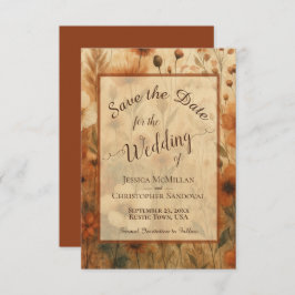 Reserve A Data Elegant Calligraphy Fall Boho Wildflowers Wedding
