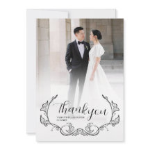 Elegant Charming Simple Photo Thank You Card