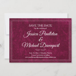 Reserve A Data Elegant Classic Burgundy Berry Wedding Save Date