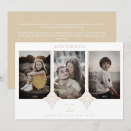 Reserve A Data Elegant Collage Lace Then & Now 3 Photos Wedding
