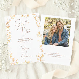 Reserve A Data Elegant Copper Glow Wildflowers Script Photo