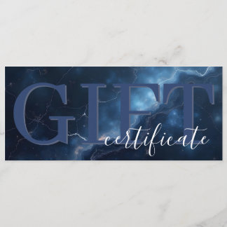Reserve A Data Elegant Dark Blue Navy Marble Gift Certificate