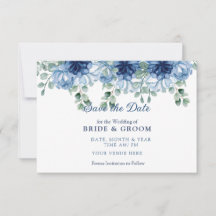 Elegant Dusty Blue Watercolor Floral Eucalyptus