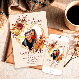 Reserve A Data Elegant Floral Boho Fall in Love Photo Wedding