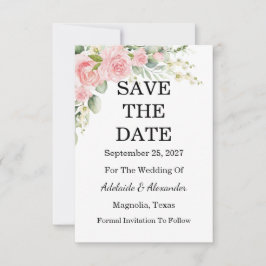 Reserve A Data Elegant Floral Botanical Rose Pink Wedding