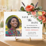 Reserve A Data Elegant Floral Photo 32nd Birthday Party<br><div class="desc">Elegant,  colorful,  joyful design with watercolor roses and 1 special photo. Customize the details for a unique and chic Save the Date Card.</div>