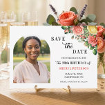 Reserve A Data Elegant Floral Photo 39th Birthday Party<br><div class="desc">Elegant,  colorful,  joyful design with watercolor roses and 1 special photo. Customize the details for a unique and chic Save the Date Card.</div>