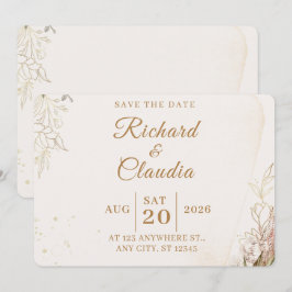 Reserve A Data Elegant Floral Save the Date Card