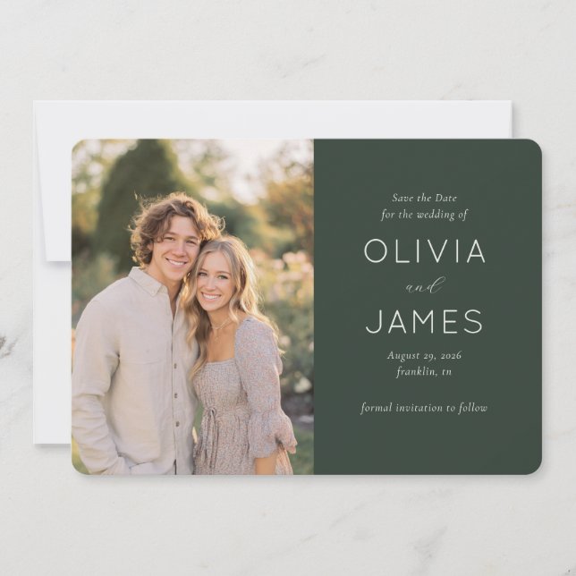 Reserve A Data Elegant Green Modern Photo (Frente)