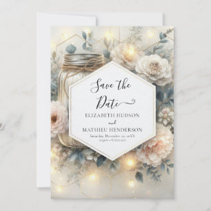Reserve A Data Elegant Lights Mason Jar Wedding