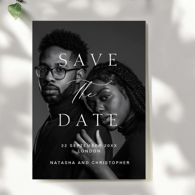 Reserve A Data Elegant Minimalist Photo Overlay Wedding (Criador carregado)