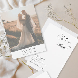 Reserve A Data Elegant Minimalist Photo wedding Save The Date