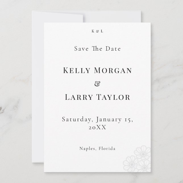 Reserve A Data Elegant Minimalist Save the Date Wedding Card (Frente)
