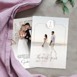 Reserve A Data Elegant Minimalist Wedding Thank You Card