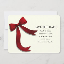 Reserve A Data Elegant Minimalist with Red Bow - Simple classic
