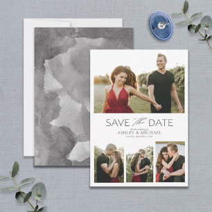Reserve A Data Elegant Modern Engagement 4 Photo Save the Date