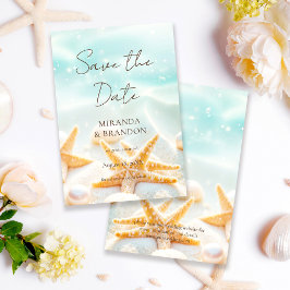 Reserve A Data Elegant Modern Starfish Shells Ocean Beach Wedding