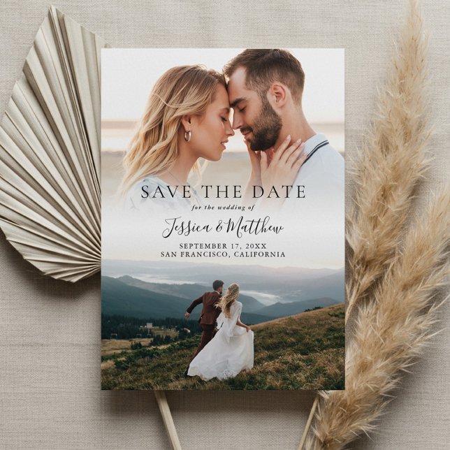 Reserve A Data Elegant Modern Wedding Photo Save the Date (Criador carregado)