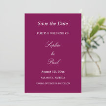 Elegant Mulberry Wedding Save the Date (Salve a da