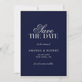 Reserve A Data Elegant Navy Blue Old Money Wedding