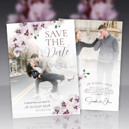 Reserve A Data Elegant Orchid Minimalist Wedding Save the Date