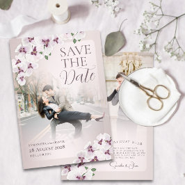 Reserve A Data Elegant Orchid Wedding Save the Date